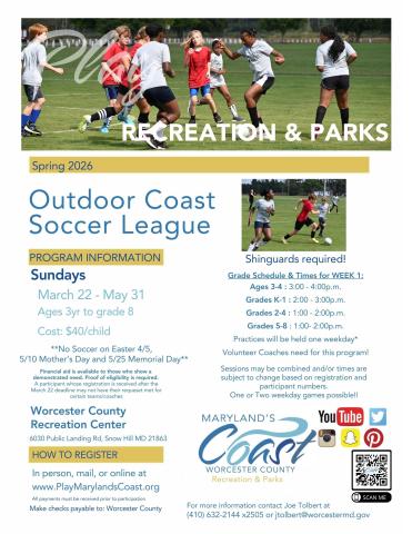 Outdoor Coast Soccer League Flyer